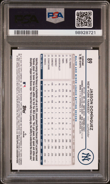 2024 Topps Chrome #89 Jasson Dominguez Sepia Refractor PSA 9