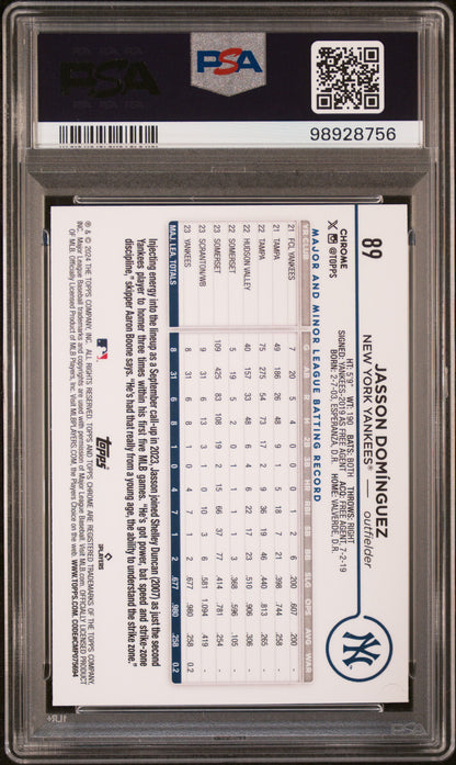 2024 Topps Chrome #89 Jasson Dominguez PSA 9
