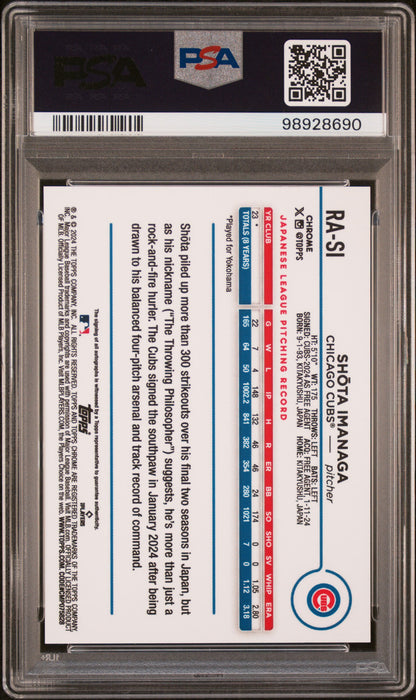 2024 Topps Chrome Rookie Autographs #RASI Shota Imanaga PSA 10