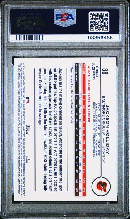 2024 Topps Chrome #88 Jackson Holliday X-Fractor PSA 10