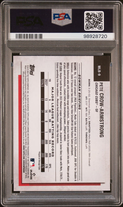 2024 Topps National convention Silver Pack Rookies #9 Pete Crow-Armstrong PSA 10