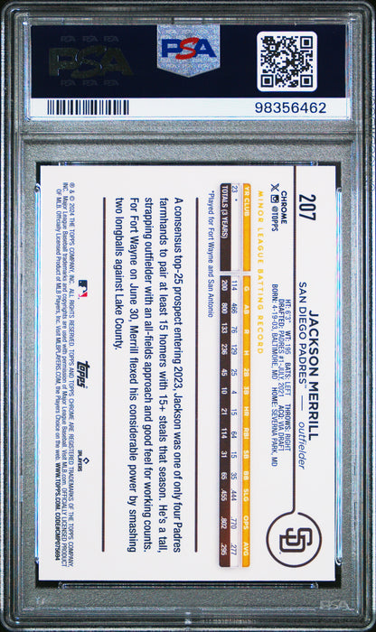 2024 Topps Chrome #207 Jackson Merrill PSA 10