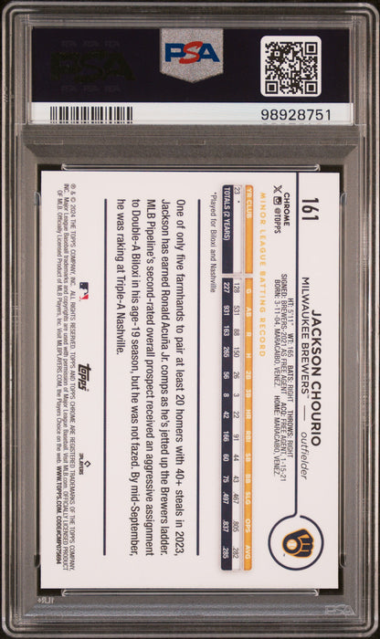 2024 Topps Chrome #161 Jackson Chourio PSA 10