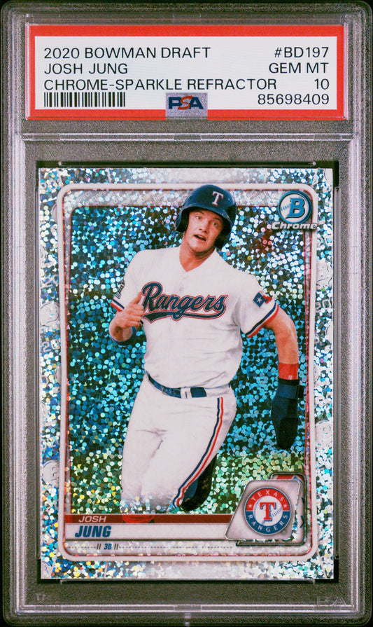 2020 Bowman Draft #BD197 Josh Jung Chrome-Sparkle Refractor PSA 10