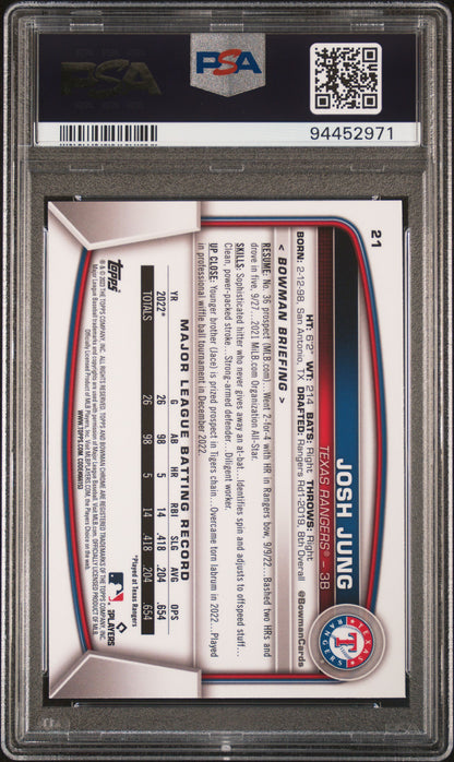 2023 Bowman Chrome Sapphire Edition #21 Josh Jung PSA 10