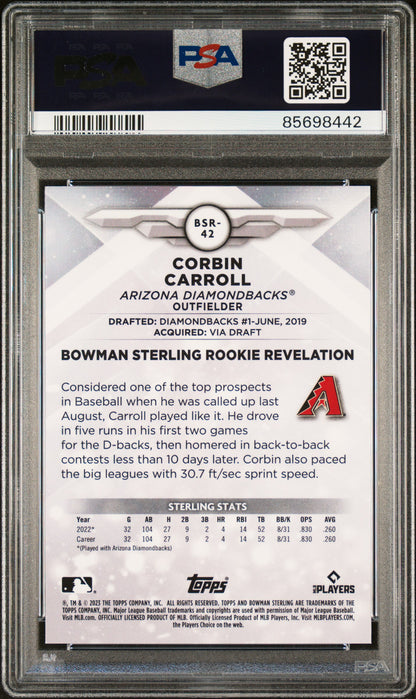 2023 Bowman Sterling #BSR42 Corbin Carroll PSA 10