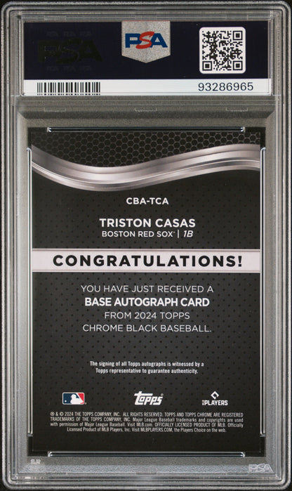 2024 Topps Chrome Black Autographs #TCA Triston Casas-Gold/50 PSA 10