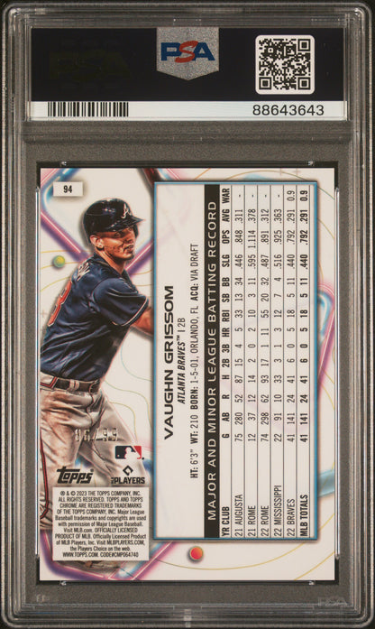 2023 Topps Cosmic Chrome #94 Vaughn Grissom Blue Moon PSA 10