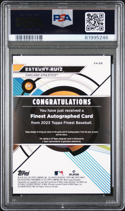 2023 Topps Finest Finest Autographs #ER Esteury Ruiz Autograph-Green PSA 10