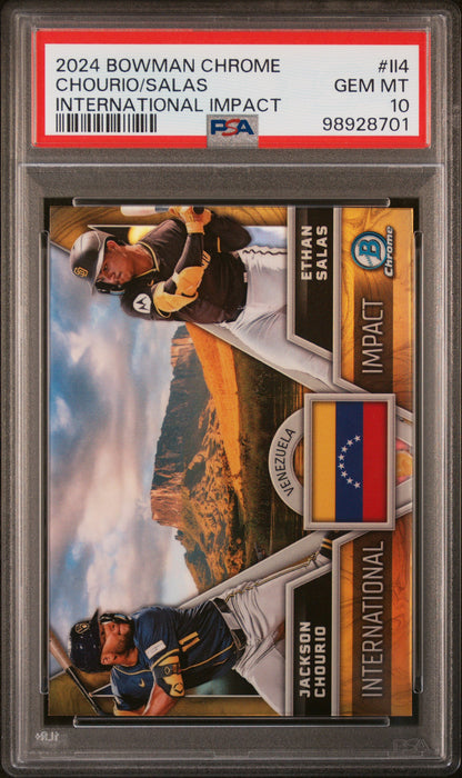 2024 Bowman Chrome International Impact #II4 Chourio/Salas PSA 10