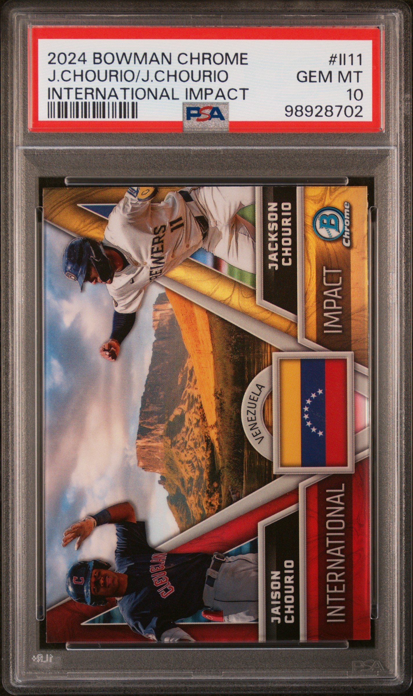 2024 Bowman Chrome International Impact #II11 J.Chourio/J.Chourio PSA 10