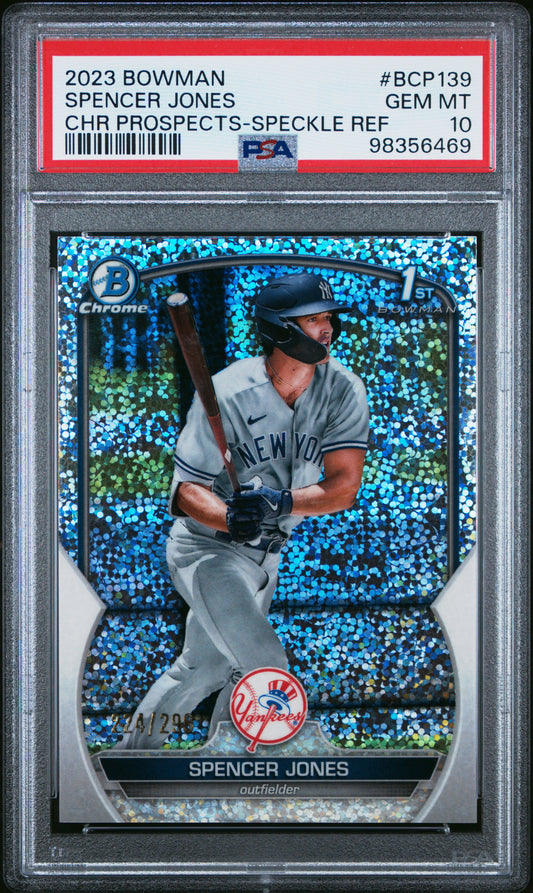 2023 Bowman Chrome Prospects #BCP139 Spencer Jones-Speckle/299 PSA 10