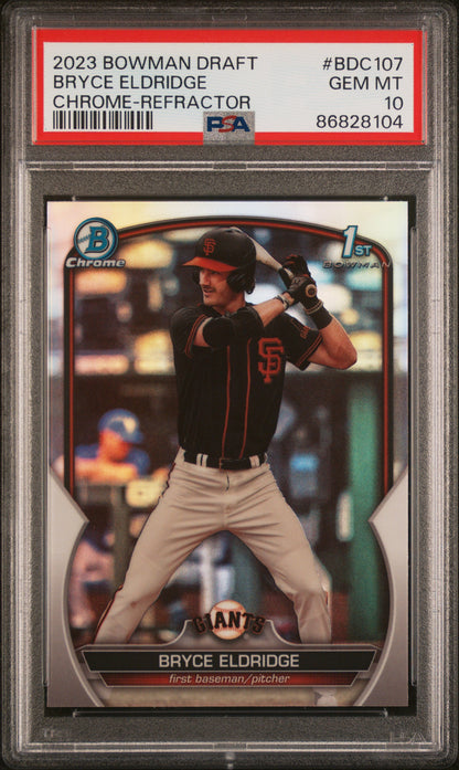 2023 Bowman Draft #BDC107 Bryce Eldridge Chrome-Refractor PSA 10