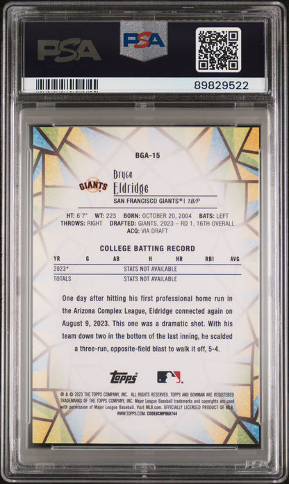 2023 Bowman Draft Bowman Glass #BGA15 Bryce Eldridge PSA 10