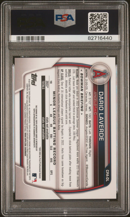 2023 Bowman Chrome Prospect Autographs #CPADL Dario Laverde PSA 10
