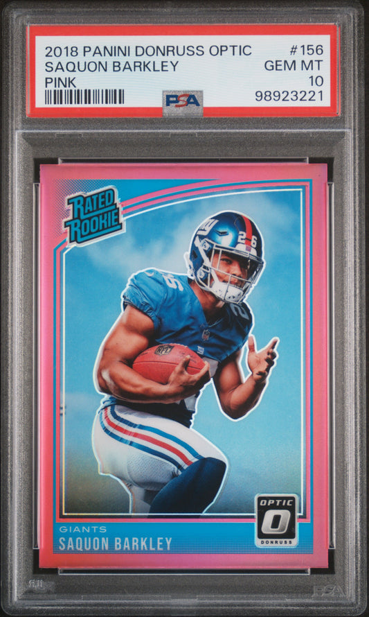 2018 Panini Donruss Optic #156 Saquon Barkley Pink PSA 10
