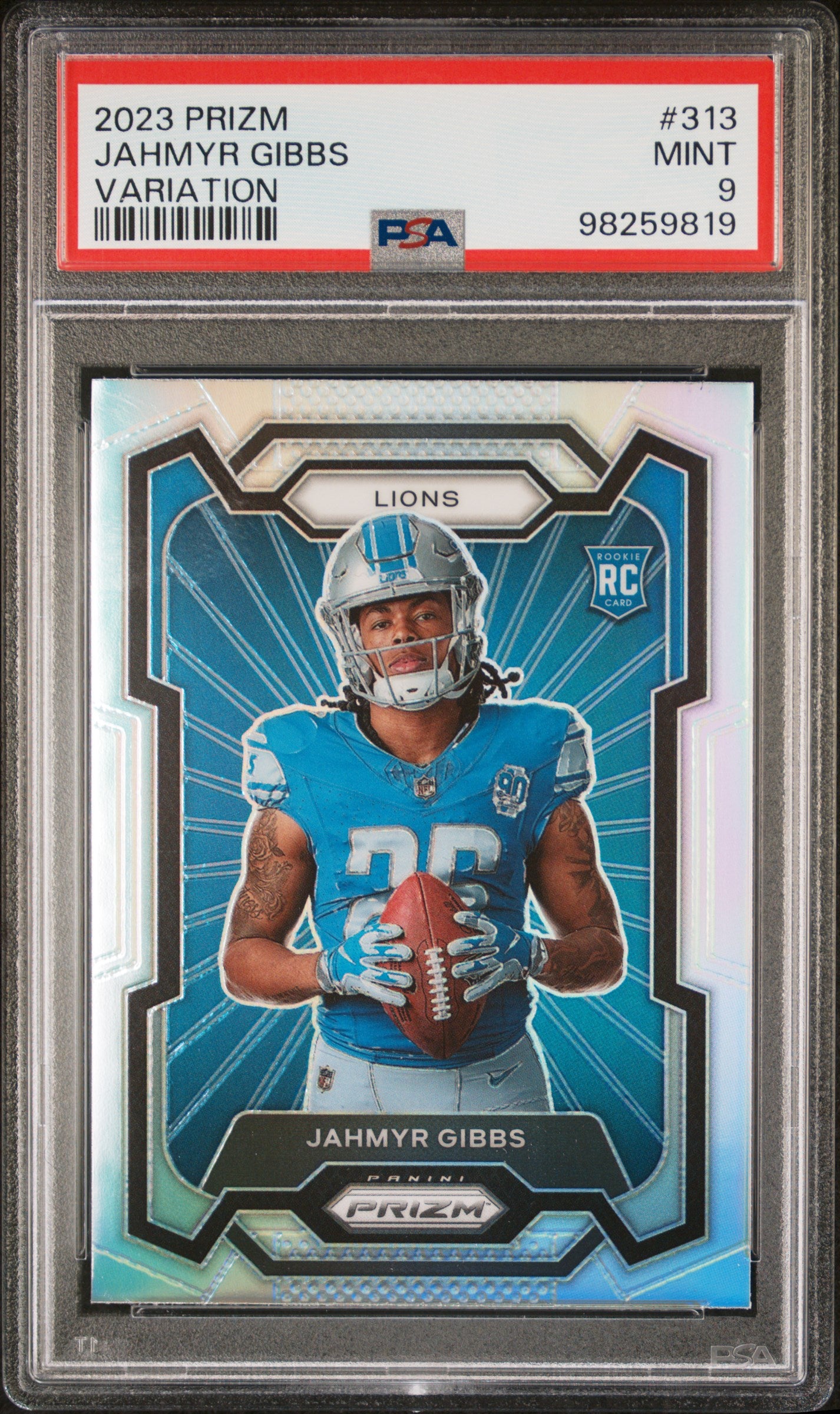 2023 Panini Prizm #313 Jahmyr Gibbs Variation PSA 9