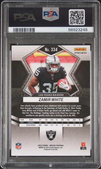 2022 Panini Mosaic #334 Zamir White Red Sparkle PSA 9