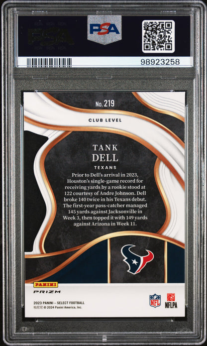 2023 Panini Select #219 Tank Dell Die-Cut Red & Yellow Prizm PSA 9