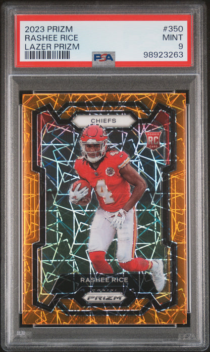 2023 Panini Prizm #350 Rashee Rice Lazer Prizm PSA 9