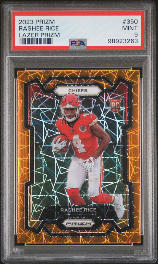 2023 Panini Prizm #350 Rashee Rice Lazer Prizm PSA 9