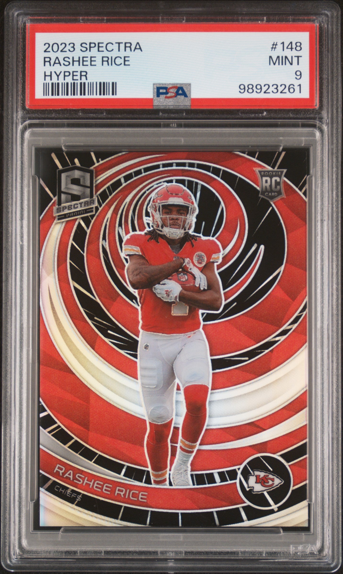 2023 Panini Spectra #148 Rashee Rice Hyper PSA 9