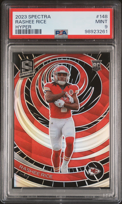2023 Panini Spectra #148 Rashee Rice Hyper PSA 9