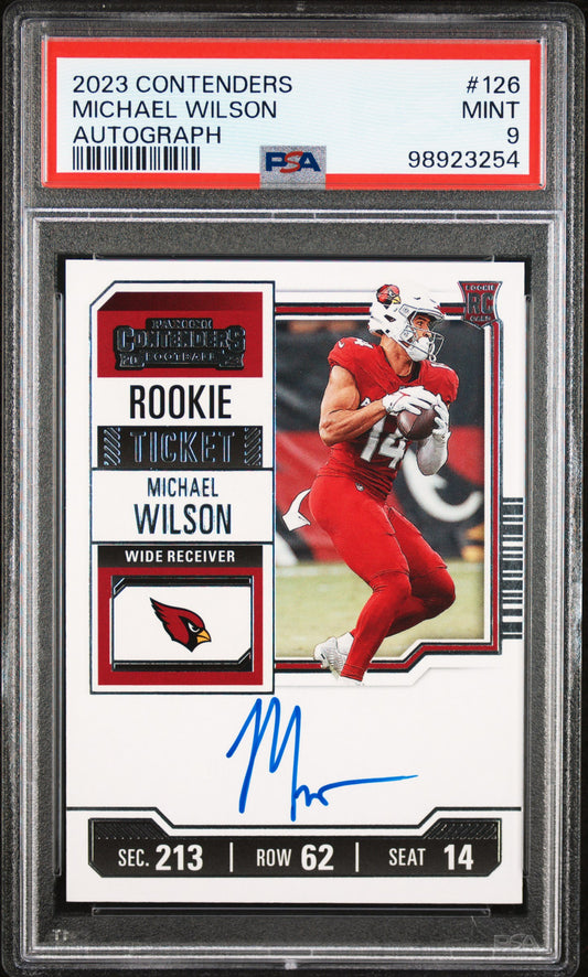 2023 Panini Contenders #126 Michael Wilson Autograph PSA 9