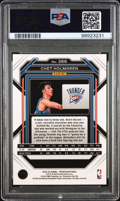 2022 Panini Prizm #266 Chet Holmgren PSA 10