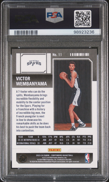 2023 Panini Contenders #11 Victor Wembanyama Retail PSA 9