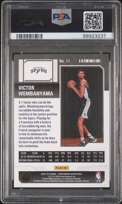 2023 Panini Contenders #11 Victor Wembanyama Retail PSA 9