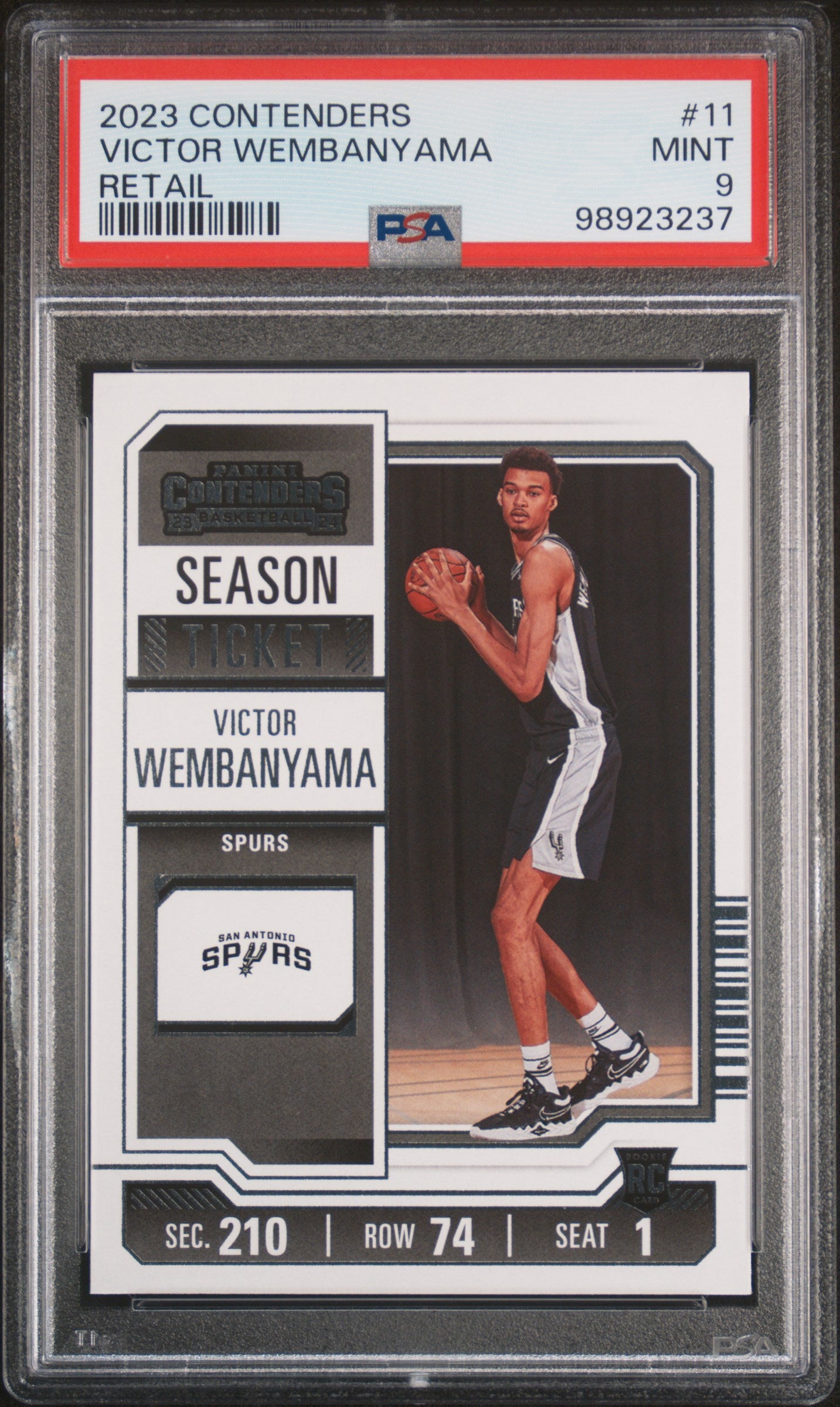 2023 Panini Contenders #11 Victor Wembanyama Retail PSA 9