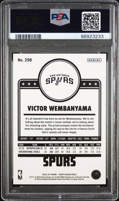 2023 Panini NBA Hoops #298 Victor Wembanyama Winter PSA 9