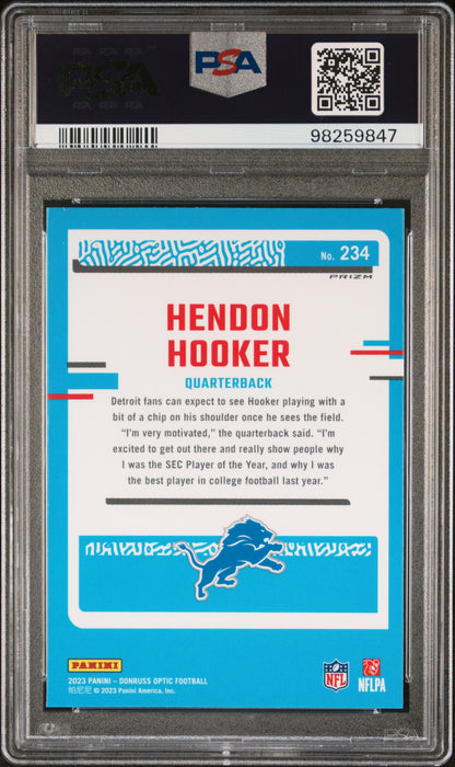 2023 Panini Donruss Optic #234 Hendon Hooker Pink PSA 9