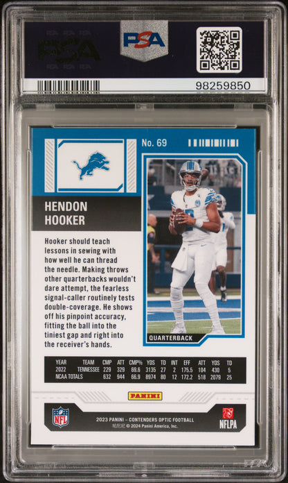 2023 Panini Contenders Optic #69 Hendon Hooker PSA 9