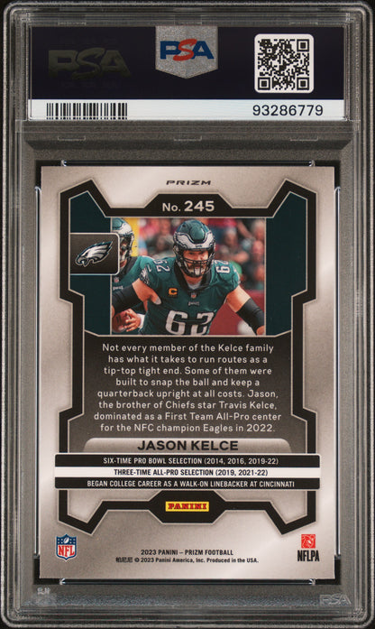 2023 Panini Prizm #245 Jason Kelce Silver Prizm PSA 10