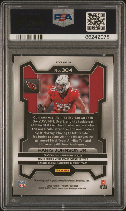 2023 Panini Prizm #304 Paris Johnson Jr. Autograph PSA 10
