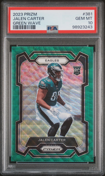 2023 Panini Prizm #381 Jalen Carter Green Wave PSA 10