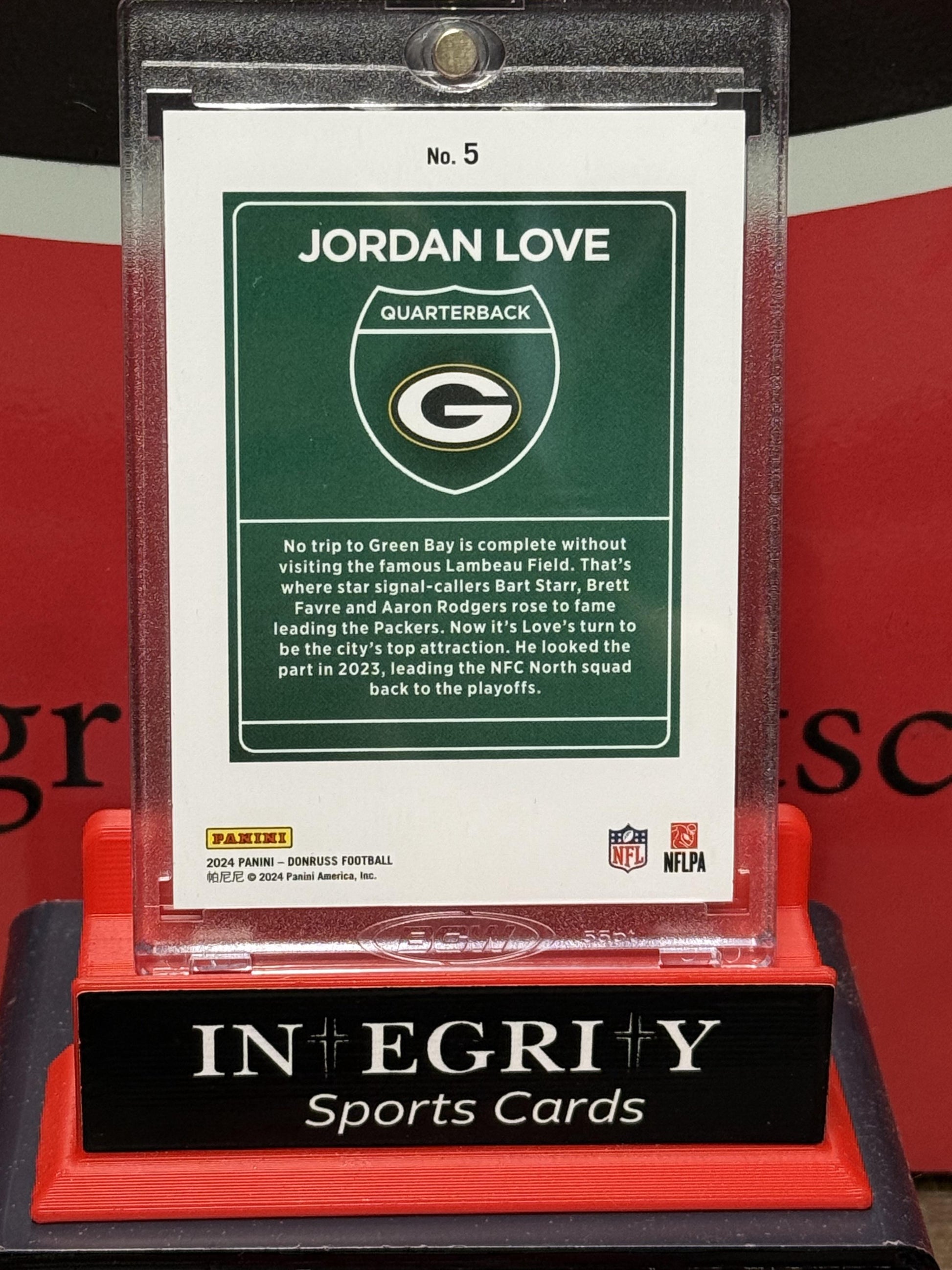 2024 Donruss Jordan Love #5 Downtown SSP