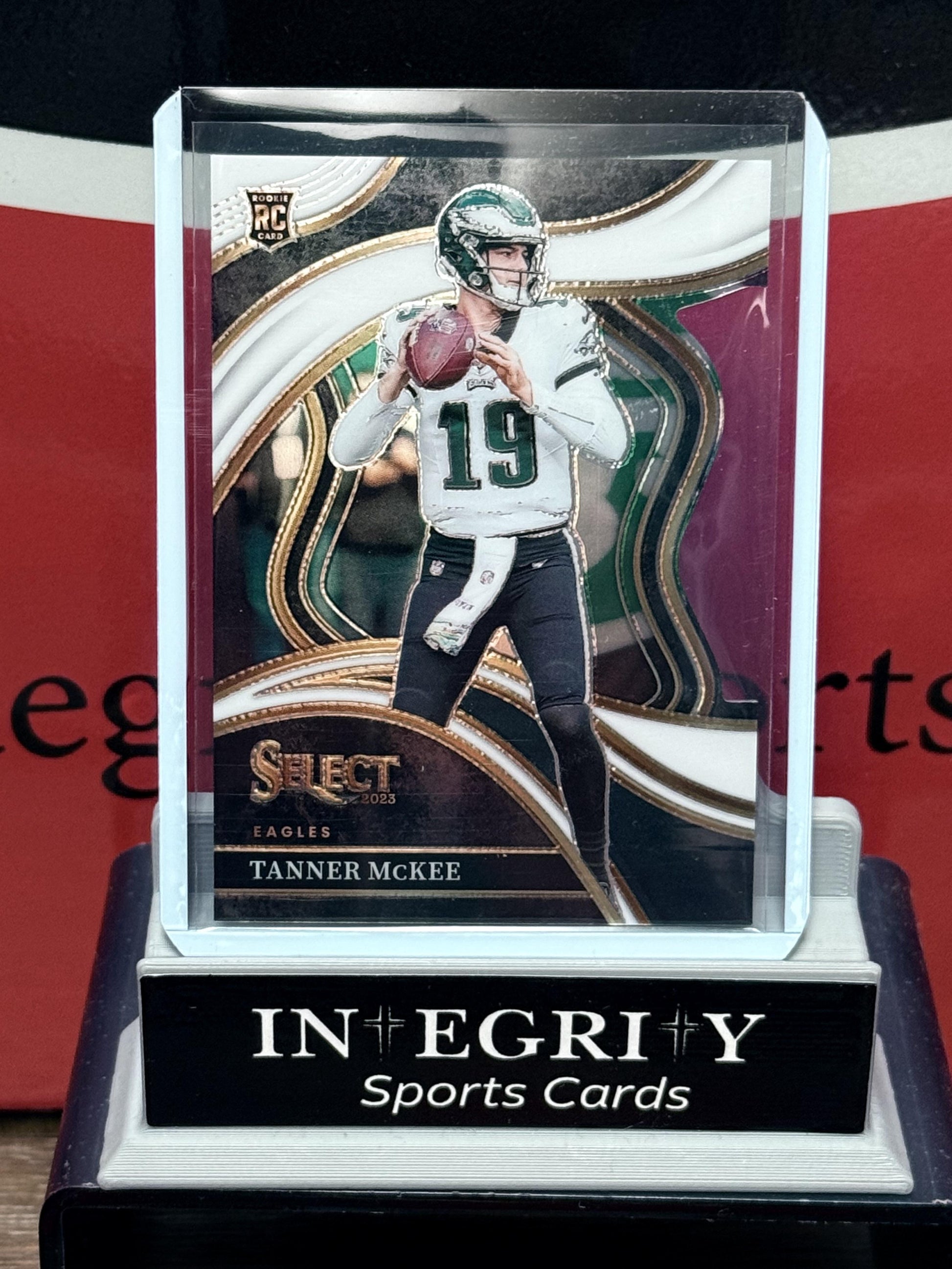 2023 Select Tanner McKee Club Level Die-Cut White Prizm /199 Philadelphia Eagles