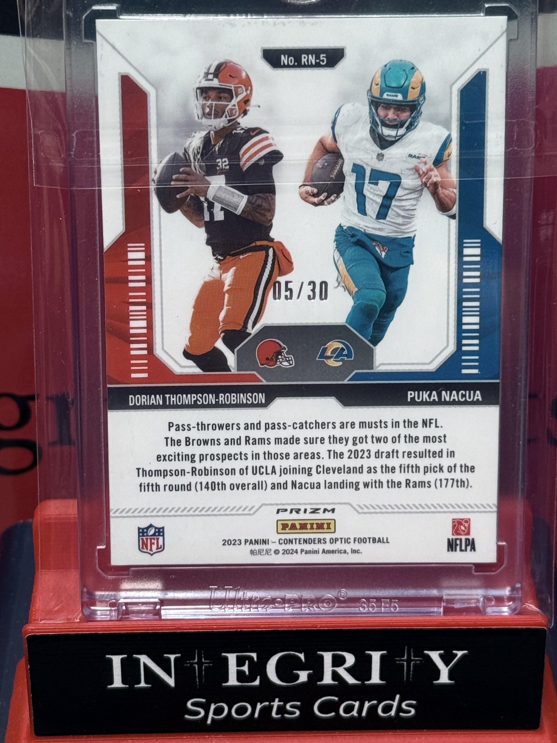 Panini contenders optic #RN-5 Puka Nacua, Dorian Thompson-Robinson Green