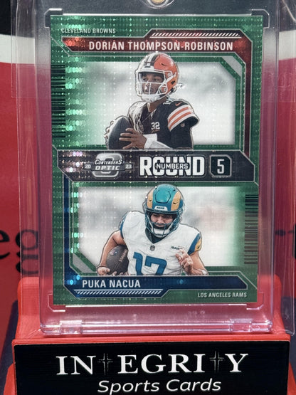 Panini contenders optic #RN-5 Puka Nacua, Dorian Thompson-Robinson Green