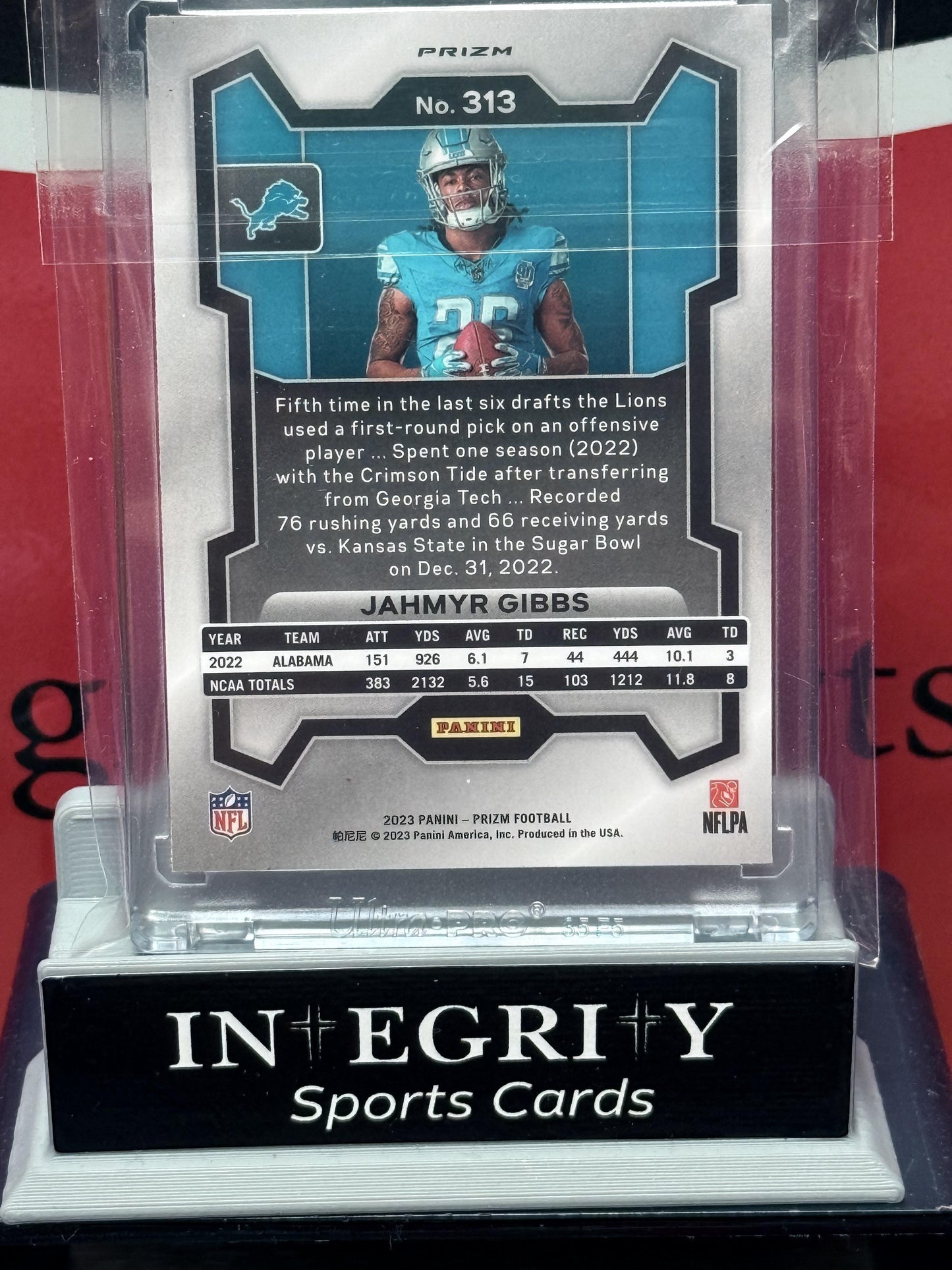 Panini Prizm #313 Jahmyr Gibbs Image variation