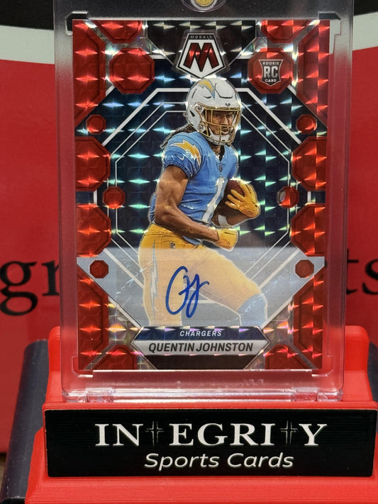 Panini Mosaic #356 Quentin Johnston Red Mosaic Auto/199