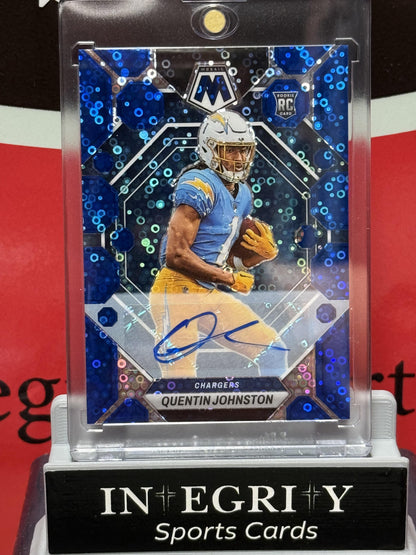 Panini Mosaic #356 Quentin Johnston No Huddle Blue Auto