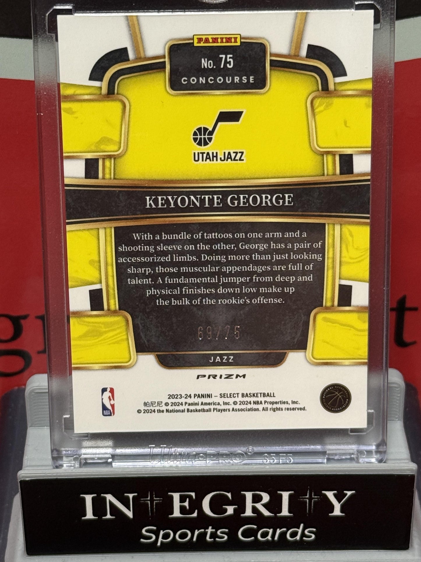 Panini Select #75 Keyonte George White Disco/75