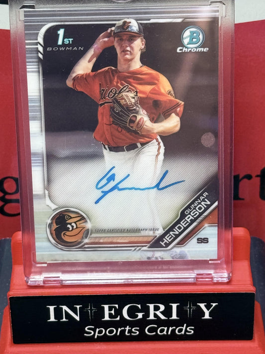 2019 Bowman Draft #CDA-GH Gunnar Henderson Chrome Draft Pick Autographs