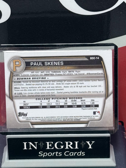 2023 Bowman Draft #BDC-14 Paul Skenes Chrome Sky Blue Refractor
