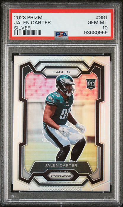2023 Panini Prizm #381 Jalen Carter Silver Prizm PSA 10