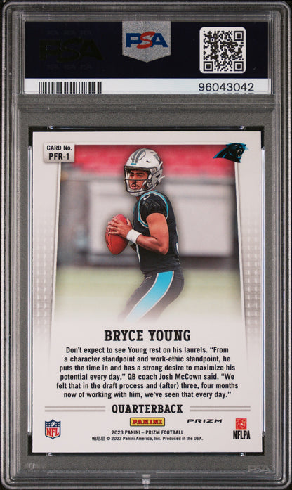 2023 Panini Prizm PFR1 Bryce Young Flashback Rookie-No Huddle PSA 10